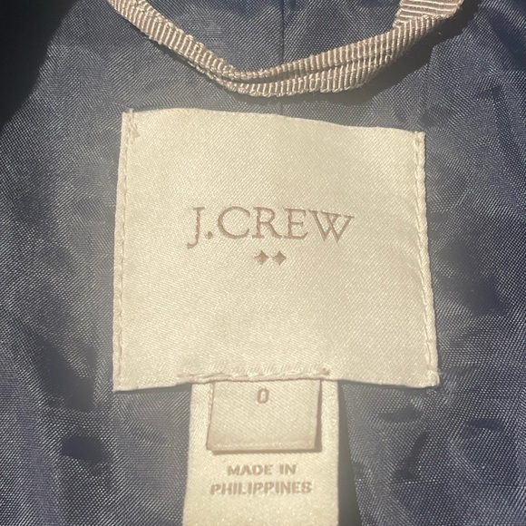 J. Crew Navy Blue and Cream Tweed City Coat Sz 0 Excellent Condition - Picture 9 of 16